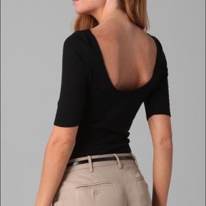 Club Monaco “Nina” Scooped Back T-shirt Size L